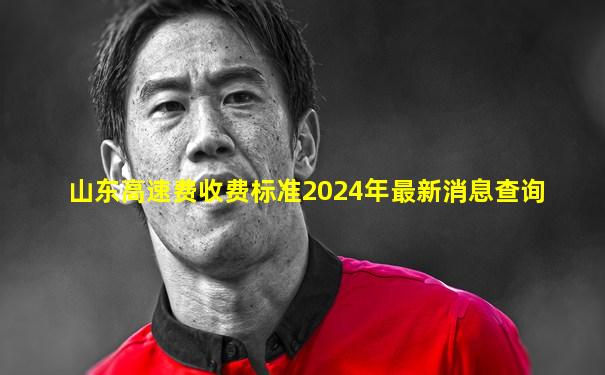 山东高速费收费标准2024年最新消息查询